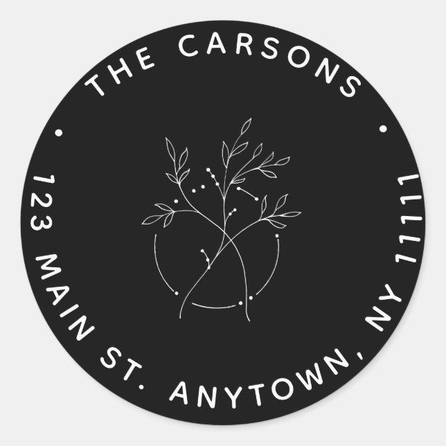 Étiquette d'adresse de retour à l'arrondi floral n (Devant)