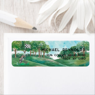 Étiquette d'adresse de retour à thème de golf