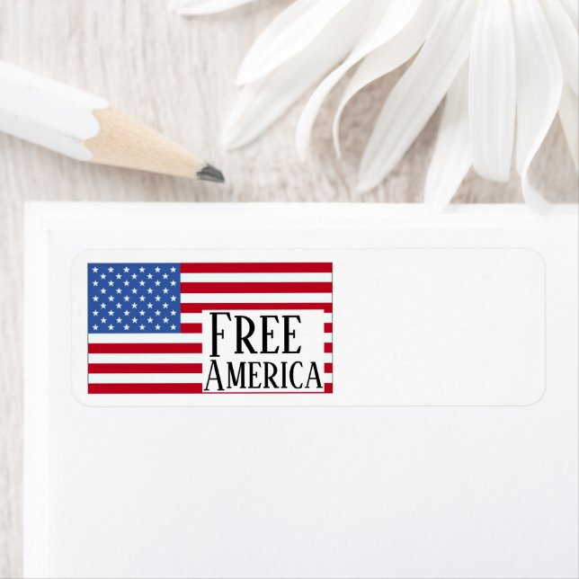 Étiquette d'adresse de retour America gratuite (En situation)