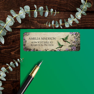 Étiquette d'adresse de retour aux colibris floraux