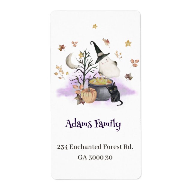 Étiquette d'adresse de retour Baby shower Hallowee (Devant)
