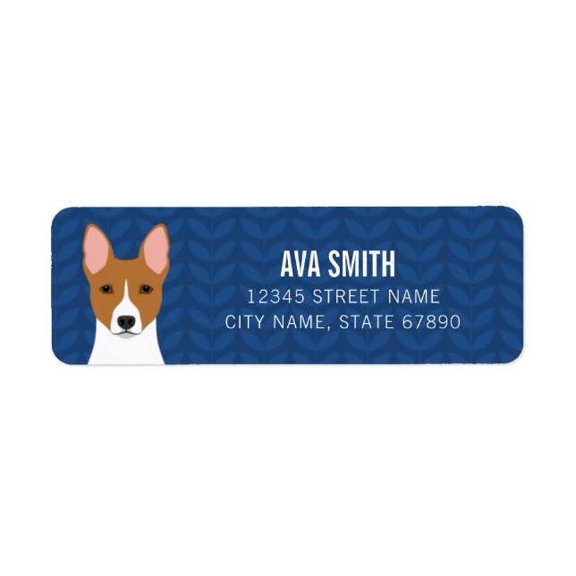 Étiquette d'adresse de retour Basenji (Devant)