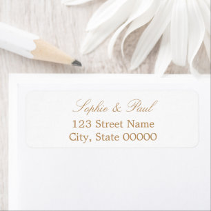 Étiquette d'adresse de retour Beige White