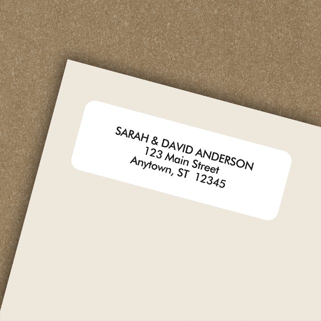 Étiquette d'adresse de retour blanc simple (Créateur téléchargé)