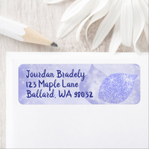 Étiquette d'adresse de retour bleu étincelant