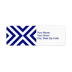 Étiquette d'adresse de retour Blue and White Chevr