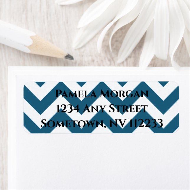 Étiquette d'adresse de retour Blue Chevron (En situation)