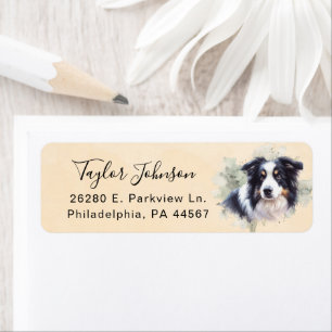 Étiquette d'adresse de retour Border Collie