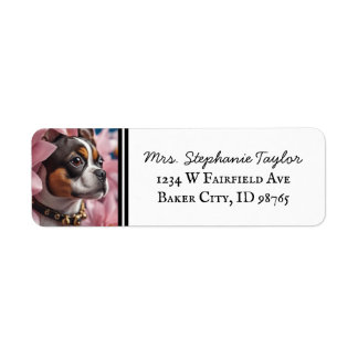 Étiquette d'adresse de retour Boston Terrier
