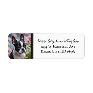 Étiquette d'adresse de retour Boston Terrier