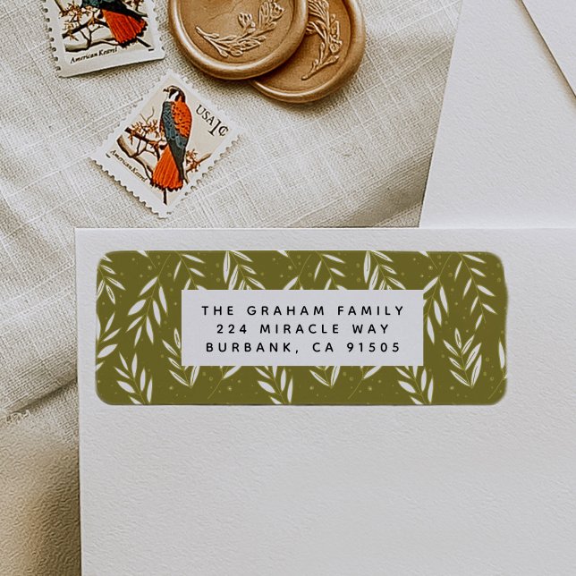 Étiquette d'adresse de retour botanique de Green S (Créateur téléchargé)