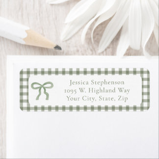 Étiquette d'adresse de retour Bow Green Gingham Co