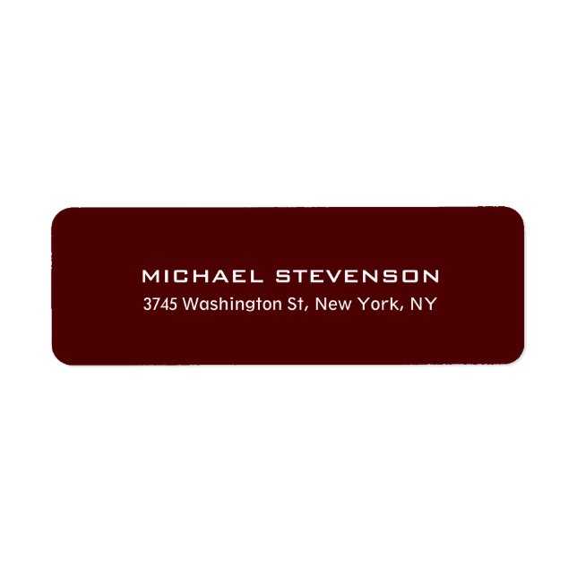 Étiquette d'adresse de retour Brown rouge unique (Devant)
