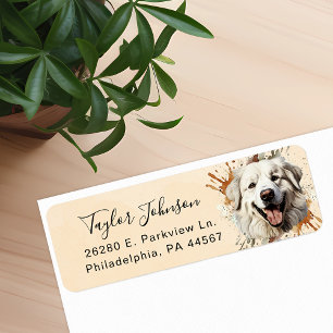 Étiquette d'adresse de retour Chien des Pyrénées