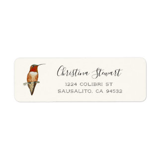 Étiquette d'adresse de retour Colibri roux