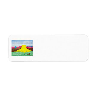 Étiquette d'adresse de retour couleur désert