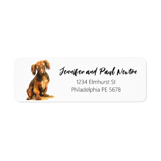 Étiquette d'adresse de retour Dachshund (Devant)
