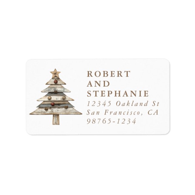 Étiquette d'adresse de retour d'arbre de Noël (Devant)