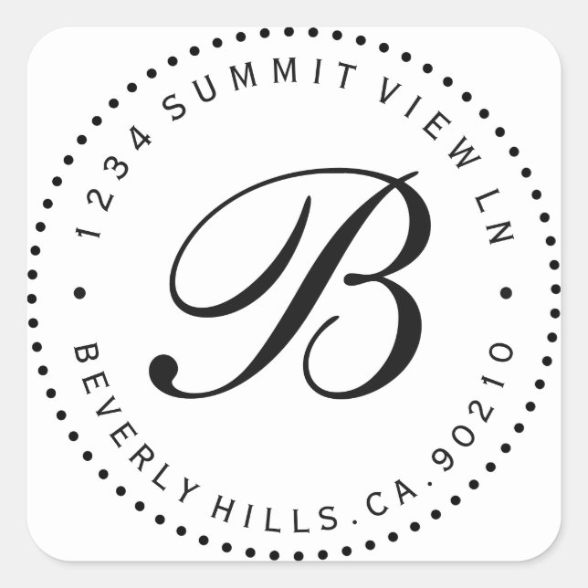 Étiquette d'adresse de retour d'arrondi personnali (Devant)