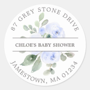 Étiquette d'adresse de retour de Baby Shower Fleur