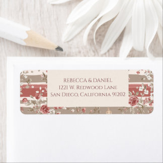 Étiquette d'adresse de retour de Baby Shower Fleur