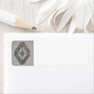 Étiquette d'adresse de retour de broderie Blackwor