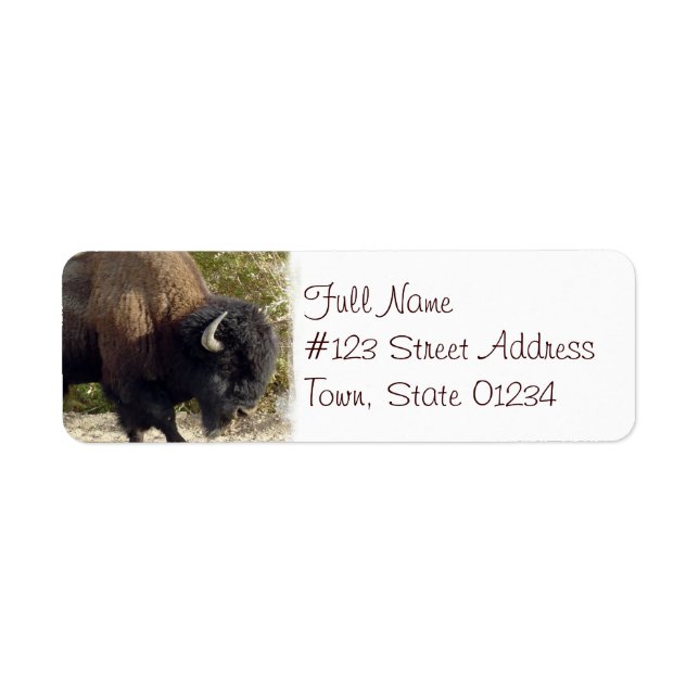 Étiquette d'adresse de retour de Buffalo américain (Devant)
