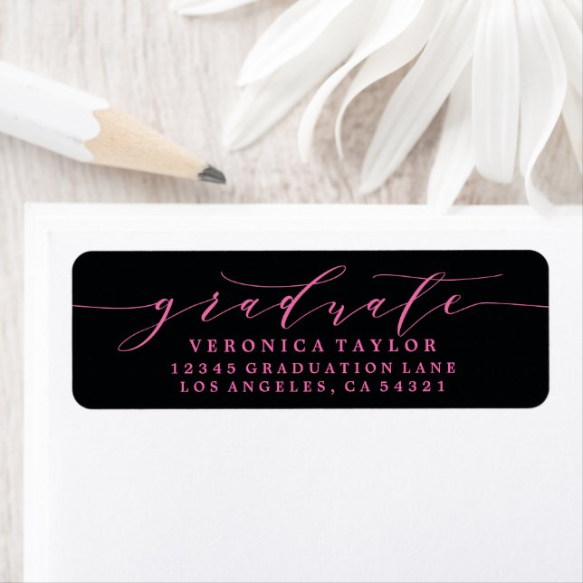 ÉTIQUETTE D'ADRESSE DE RETOUR DE CALLIGRAPHIE MINI (En situation)