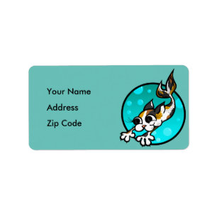 ÉTIQUETTE D'ADRESSE DE RETOUR DE CARTOON CUTE CAT 