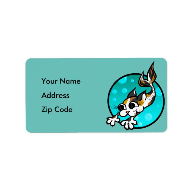 ÉTIQUETTE D'ADRESSE DE RETOUR DE CARTOON CUTE CAT  (Devant)