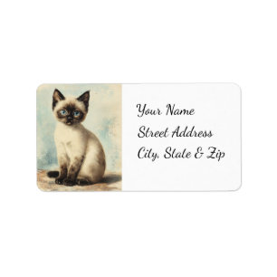 Étiquette d'adresse de retour de chaton mignon