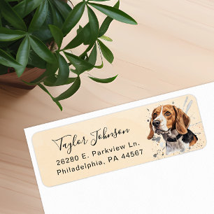 Étiquette d'adresse de retour de chien Beagle