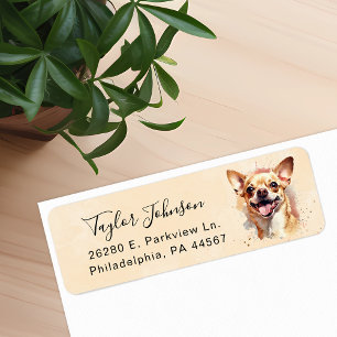 Étiquette d'adresse de retour de chien Chihuahua
