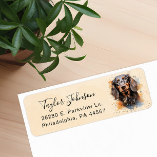 Étiquette d'adresse de retour de chien teckel