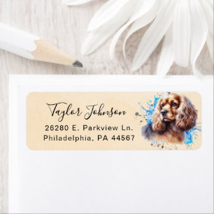 Étiquette d'adresse de retour de Cocker Spaniel