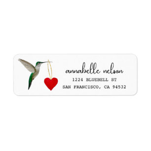 Étiquette d'adresse de retour de colibri