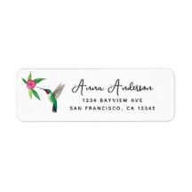 Étiquette d'adresse de retour de colibri
