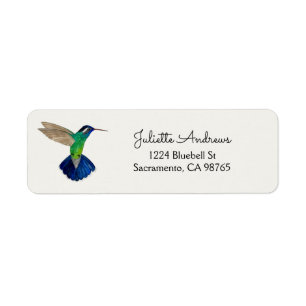 Étiquette d'adresse de retour de colibri