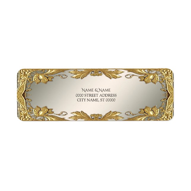 Étiquette d'adresse de retour de fleurs décorative (Devant)