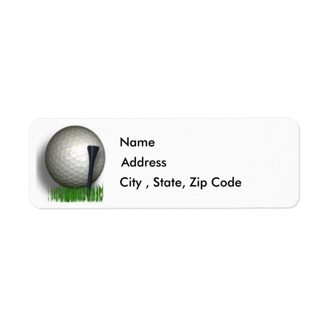 Étiquette d'adresse de retour de golf (Devant)