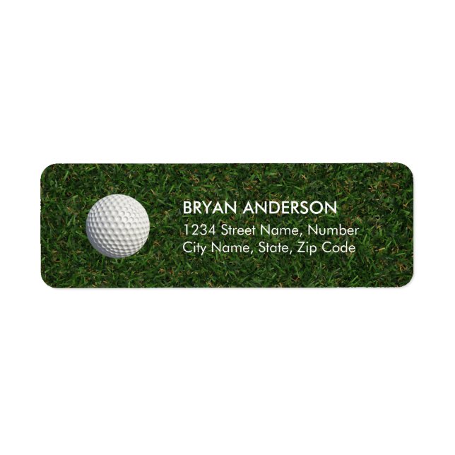 Étiquette d'adresse de retour de golf (Devant)
