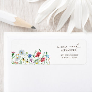 Étiquette d'adresse de retour de jardin de fleurs