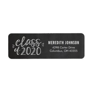 Étiquette d'adresse de retour de la graduation de 