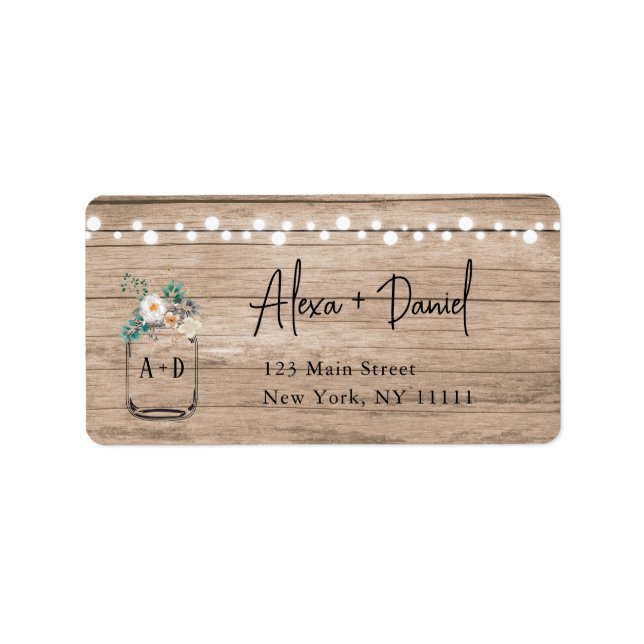 Étiquette d'adresse de retour de la jarre Mason Fl (Devant)