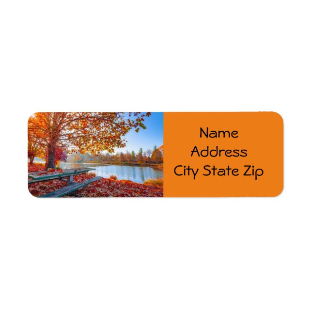 ÉTIQUETTE D'ADRESSE DE RETOUR DE L'AUTOMNE "VIVRE  (Devant)