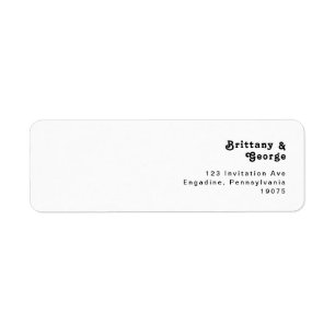 Étiquette d'adresse de retour de lettres rétro mod