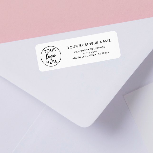 Étiquette d'adresse de retour de logo d'entreprise (Modern Business Logo Return Address Label)