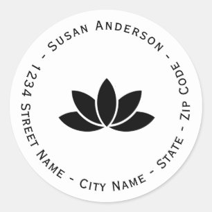Étiquette d'adresse de retour de lotus noirs