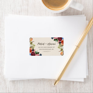 Étiquette d'adresse de retour de mariage Automne B