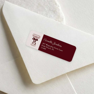 Étiquette d'adresse de retour de mariage avec ruba